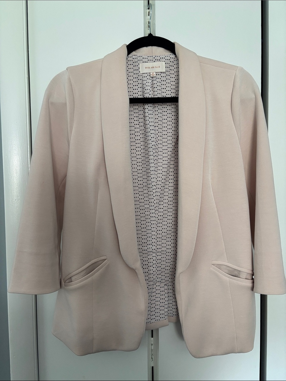 Women's Light Blush Open-Front Blazer